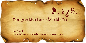 Morgenthaler Ödön névjegykártya